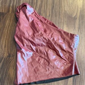 Sleek One-Shoulder Top in Rust